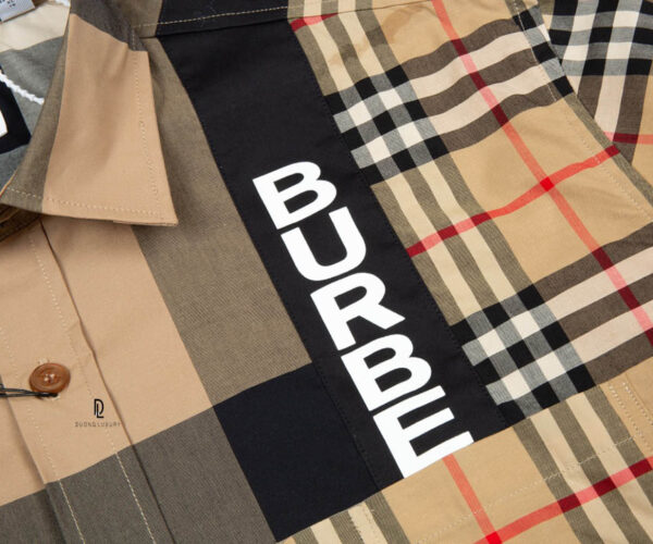 Áo Sơ mi tay dài Burberry Logo Print Patchwork Check Shirt
