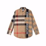 Áo Sơ mi tay dài Burberry Logo Print Patchwork Check Shirt