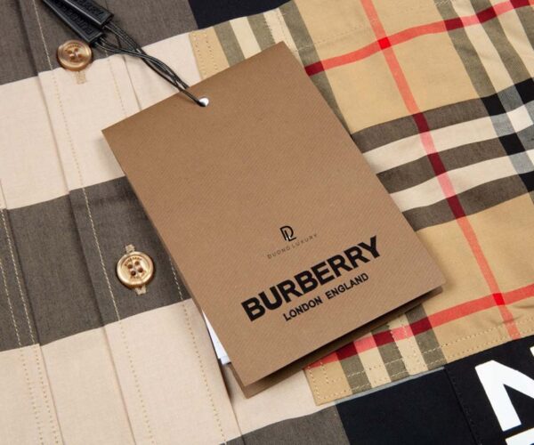 Áo Sơ mi tay dài Burberry Logo Print Patchwork Check Shirt