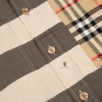 Áo Sơ mi tay dài Burberry Logo Print Patchwork Check Shirt