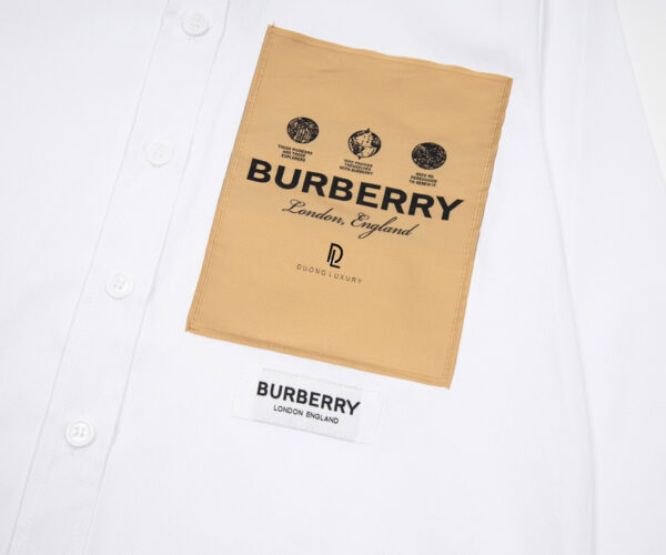 Áo Sơ mi tay dài Burberry Trafford with logo màu trắng