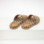 Dép Gucci GG Canvas Slide Sandal màu nâu