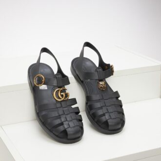 Dép rọ Gucci họa tiết logo màu đen