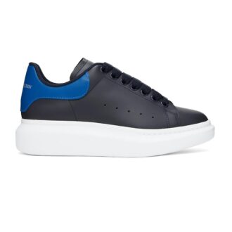 Giày Alexander McQueen Black gót xanh navy Like Auth