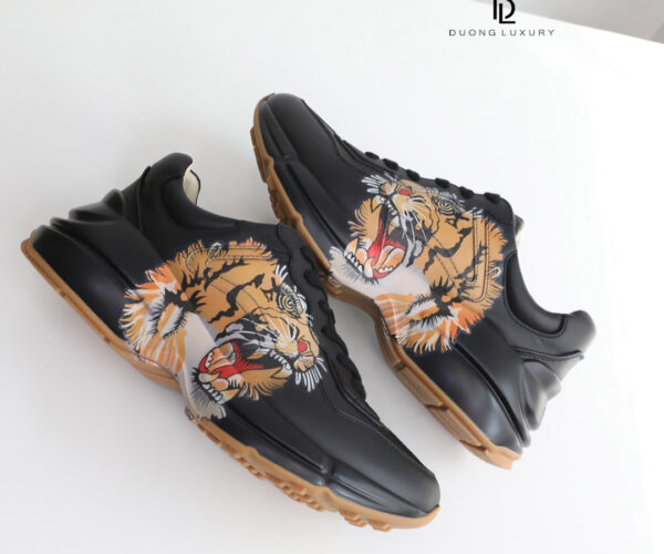 Giày Gucci Rhyton Black Tiger họa tiết đầu hổ Like Auth
