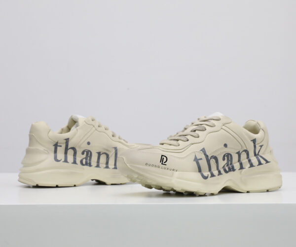 Giày Gucci Rhyton 'Think/Thank' Print Sneaker Like Auth