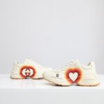 Giày Gucci Wmns Rhyton 'Interlocking G and Hearts' Like Auth