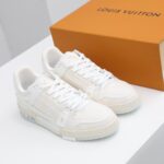 Giày Louis Vuitton LV Trainer Beige Monogram Demin Like Auth