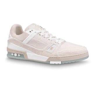 Giày Louis Vuitton LV Trainer Beige Monogram Demin Like Auth