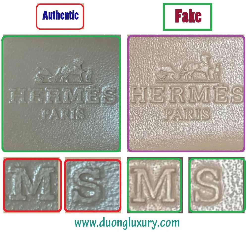 Phân biệt dép herrmes giả qua logo dép
