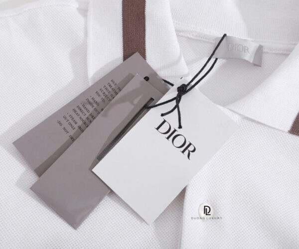 Áo Polo Dior Turquoise màu trắng hoạ tiết in logo
