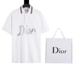 Áo Polo Dior Turquoise màu trắng hoạ tiết in logo