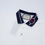 Áo Polo Gucci cổ thêu logo màu trắng Like Auth