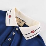 Áo Polo Gucci GG Embroidered Collar phối xanh Like Auth