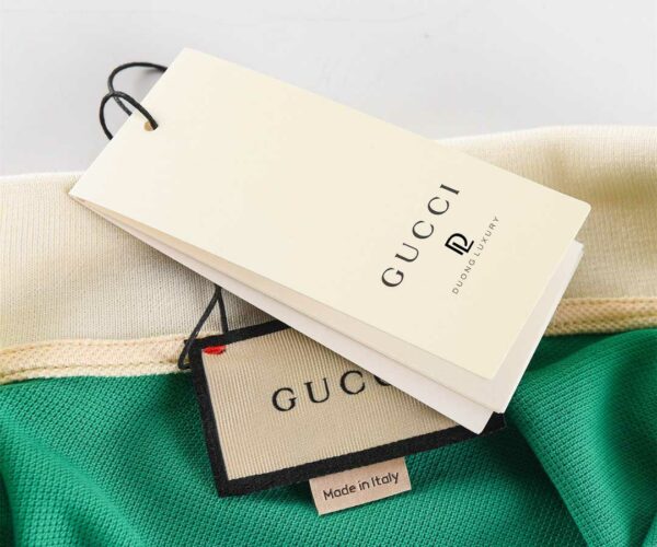 Áo Polo Gucci Green GG Embroidered màu trắng xanh