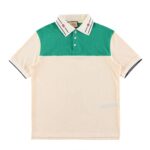 Áo Polo Gucci Green GG Embroidered màu trắng xanh