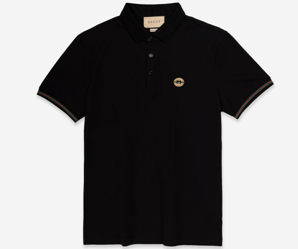 Áo Polo Gucci màu đen logo tròn Like Auth