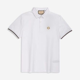 Áo Polo Gucci màu trắng logo tròn Like Auth