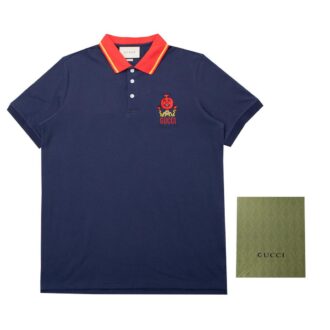 Áo Polo Gucci Onion Patch xanh navy Like Auth