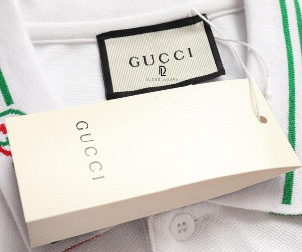 Áo Polo Gucci white họa tiết thêu ngựa màu trắng