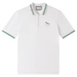 Áo Polo Gucci white họa tiết thêu ngựa màu trắng