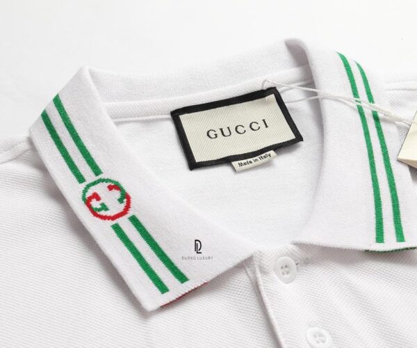 Áo Polo Gucci white họa tiết thêu ngựa màu trắng