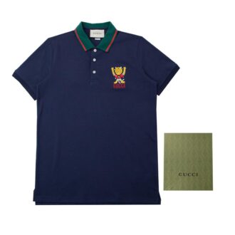 Áo Polo Gucci thêu hổ màu xanh than Like Auth 1:1