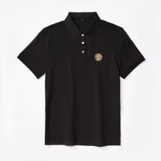 Áo Polo Versace màu đen họa tiết đính đá Like Auth