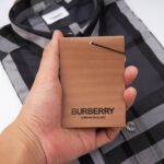 Áo sơ mi Burberry dài tay London England caro màu xám đen