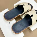 Dép Hermes Izmir Sandal đế gỗ lót xanh than Like Auth