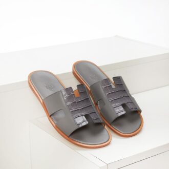 Dép Hermes Izmir Sandal Like Auth đế gỗ tag vân cá sấu