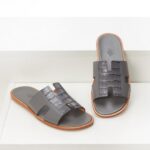 Dép Hermes Izmir Sandal Like Auth đế gỗ tag vân cá sấu