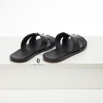 Dép Hermes Izmir Sandal Like Auth màu đen tag vân cá sấu