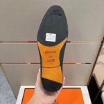 Giày Hermes Monterey Loafer khóa lệch da taiga Like Auth