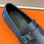 Giày Hermes Monterey Loafer khóa lệch da taiga Like Auth