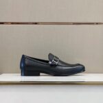 Giày Hermes Monterey Loafer khóa lệch da taiga Like Auth