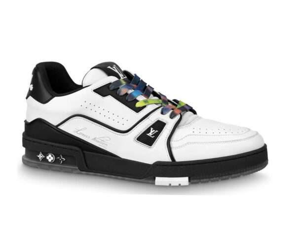 Giày Louis Vuitton LV Trainer 54 White Black dây cầu vồng Like Auth