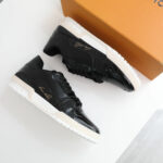 Giày Louis Vuitton LV Trainer Black Glaze họa tiết vân rạn like auth