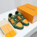 Giày Louis Vuitton LV Trainer Green Orange Like Auth