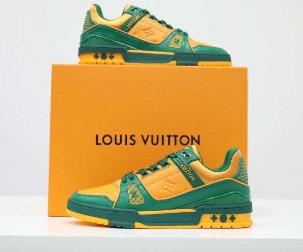 Giày Louis Vuitton LV Trainer Green Orange Like Auth
