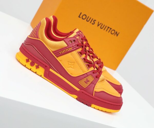 Giày Louis Vuitton LV Trainer Red Orange White Like Auth