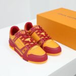 Giày Louis Vuitton LV Trainer Red Orange White Like Auth