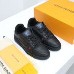 Giày Louis Vuitton LV Trainer Sneaker Black màu đen 54 Like Auth