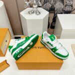 Giày Louis Vuitton Trainer 54 Signature Green White Like Auth