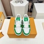 Giày Louis Vuitton Trainer 54 Signature Green White Like Auth