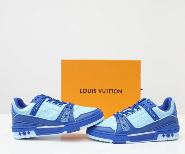 Giày Louis Vuitton Trainer Light Blue Navy Like Auth