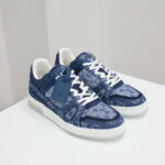 Giày Louis Vuitton Trainer Sneaker Denim Monogram Like Auth