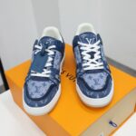 Giày Louis Vuitton Trainer Sneaker Denim Monogram Like Auth