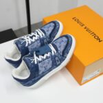 Giày Louis Vuitton Trainer Sneaker Denim Monogram Like Auth