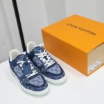 Giày Louis Vuitton Trainer Sneaker Denim Monogram Like Auth